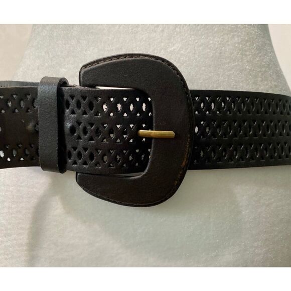 Chico’s Dark Brown Leather Waist Belt Women’s Sz Medium Large - Picture 3 of 6